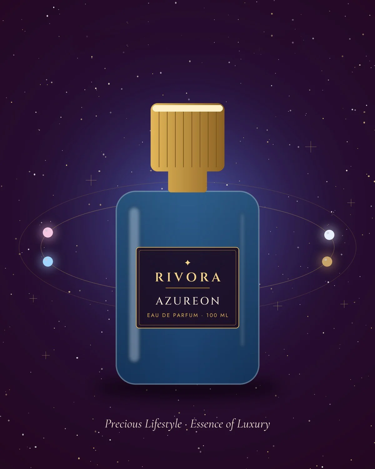 Rivora Azureon eau de parfum bottle, 100 ml